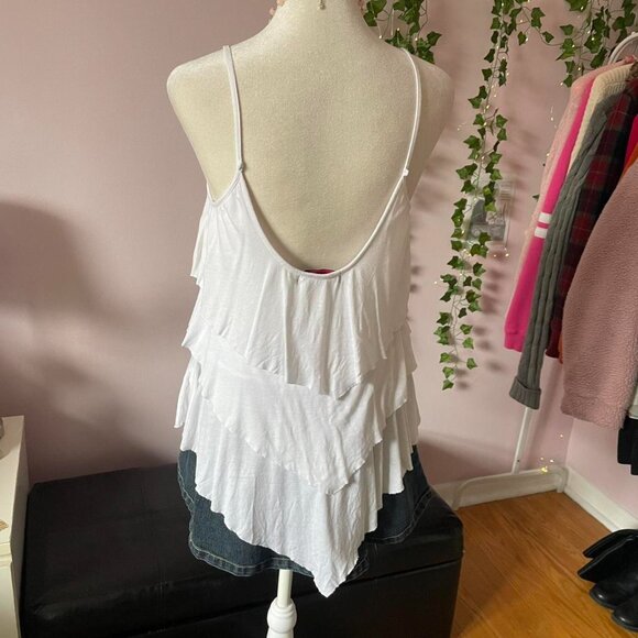 2000s Tiered Ruffle Tank Top - Picture 2 of 6